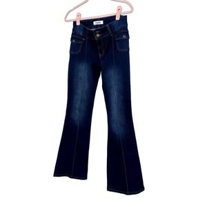Telepatia Groovy Bell Bottom Dark Blue Denim Wash Size 5/27